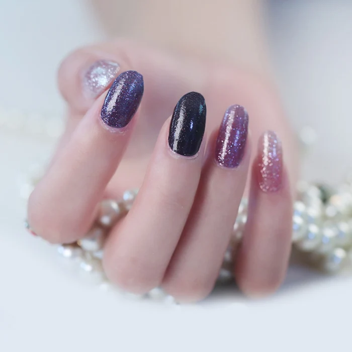 Градиентный цвет лак для ногтей Наклейка Блестящий самоклеющийся полный обертывание ногтей патч ZG88