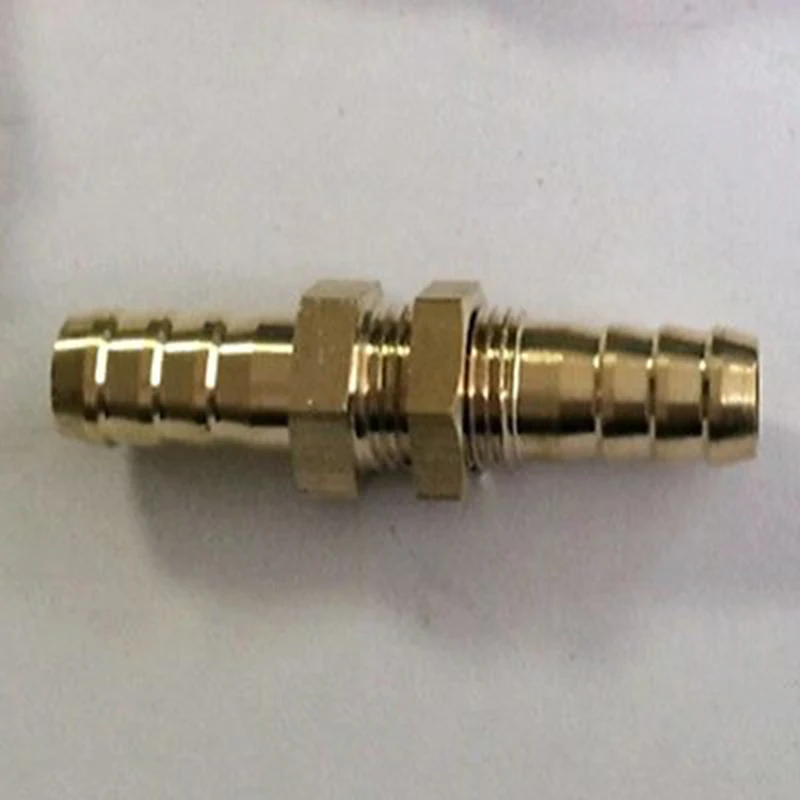 Hose Barbed Bulkhead Brass Pipe fitting Connector For 8mm 10mm I/D Hose 