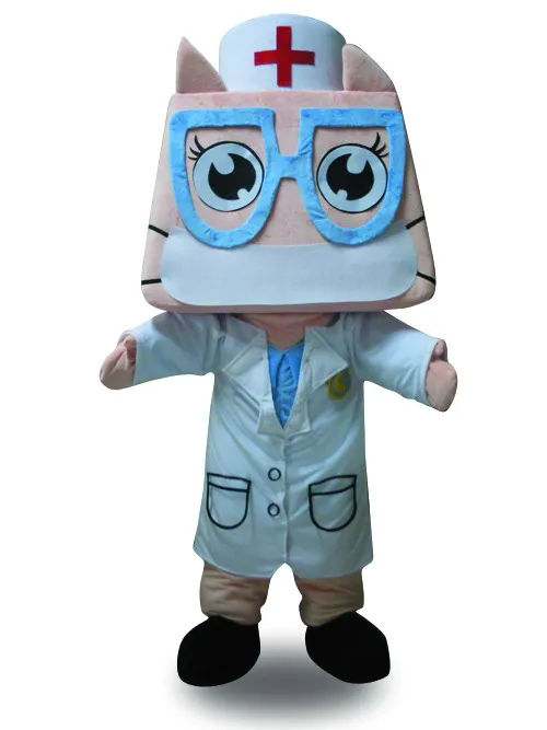 Горячая Распродажа классическая версия квадратная голова кукла-доктор талисман костюм для взрослых на Хеллоуин День Рождения мультфильм одежда костюмы для косплея