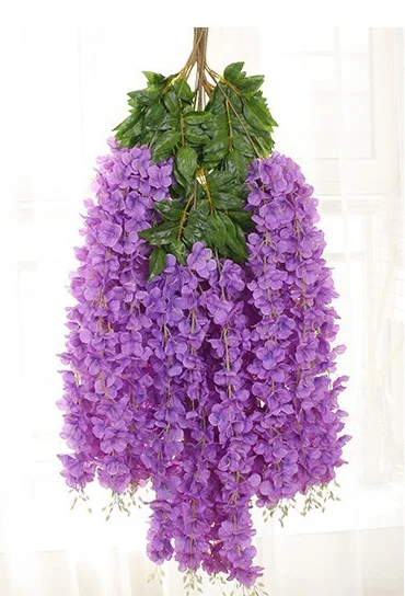 light purple Зашифрованный цветок гортензии глицинии струны украшения для дома и свадьбы Висячие цветы лоза DIY Suppliles - Цвет: light purple