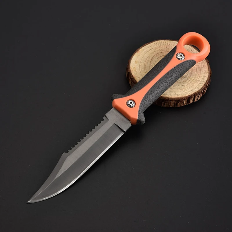 Нож с фиксированным лезвием Карманный охотничий нож серый титановый походный тактический нож для выживания Дайвинг нож для выживания+ абс пластиковая оболочка