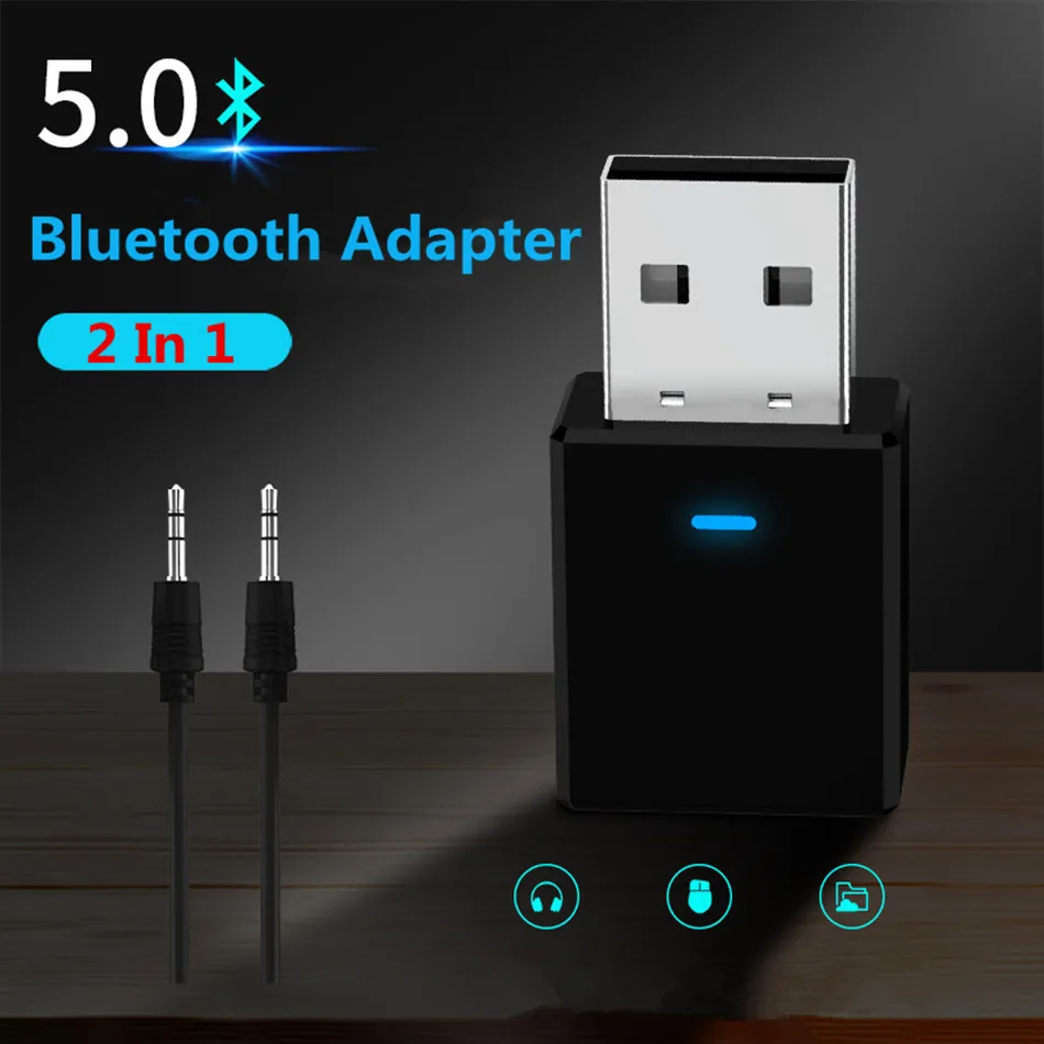 

VIKEFON Bluetooth Receiver Transmitter Bluetooth 5.0 Dongle AUX RCA USB 3.5mm Jack Audio Wireless Adapter For TV PC Car Kit