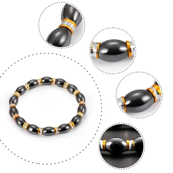 

1Pc Magnet Bracelet Slimming Weight Loss Bracelet Slimming Hand Chain Round Hematite Magnetic Stone Therapy Jewelry Health Care