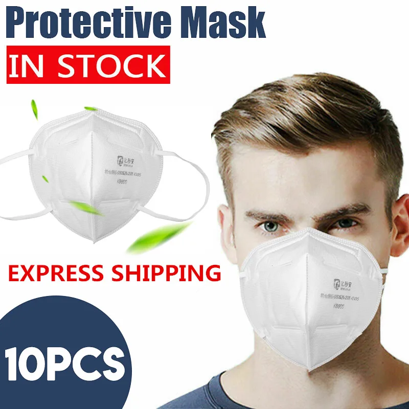 

10PCS KN95 Dustproof Face Masks Prevention PM2.5 Respirator Mouth Cap Protective Mask Smog for Men Women Kids Pad Filter
