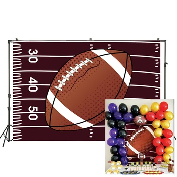 

Sports theme backdrop photophone Rugby football League party decor photoshoot background boy birthday party backdrop W-3357