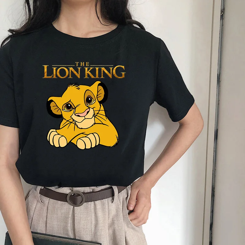 Футболка женская с забавным мультяшным принтом Hakuna Matata Harajuku | Женская одежда
