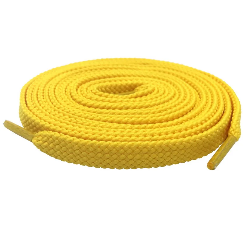 23 Golden Yellow YJRVFINE/брендовые высококачественные шнурки из полиэстера на плоской подошве для мужчин и женщин; повседневная обувь; цветные шнурки для обуви; 1 пара; - Цвет: 23 Golden Yellow