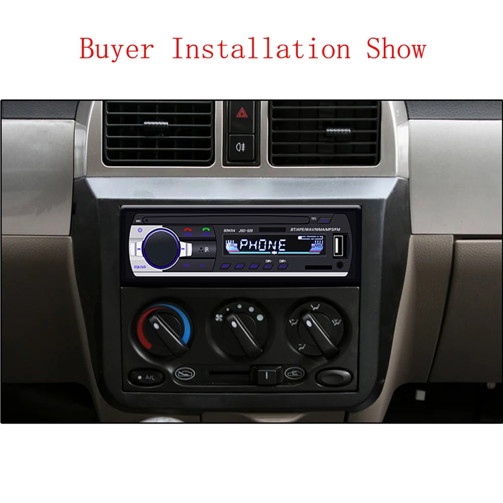 Auto Radio Car MP3 Player 12V 1 Din Bluetooth Car Radios SD Auto Audio Stereo FM Receiver Aux Input Hands-free Remote Control