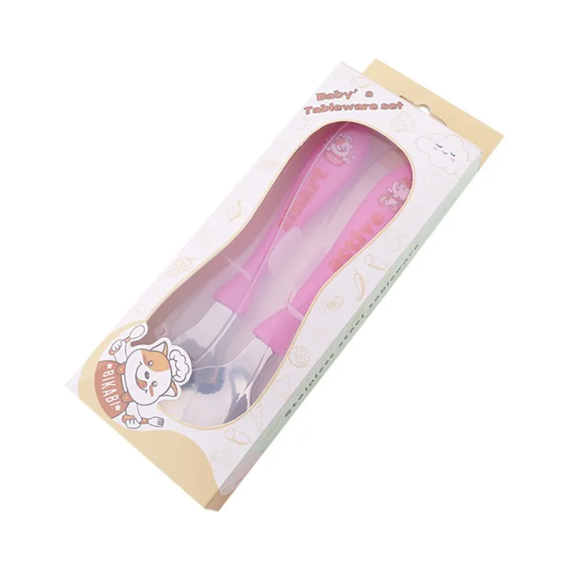 12 Детская Ложка Вилка Набор для кормления ребенка ложка из нержавеющей стали детские столовые приборы для малышей Аксессуары для кормления младенцев - Цвет: 12