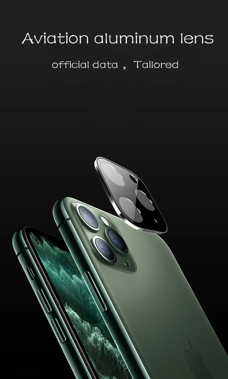 Лучшее для iPhone 11 Pro Max Защита объектива задней камеры Закаленное стекло пленка металлическая рамка чехол для iPhone11Pro полное покрытие камеры стекло