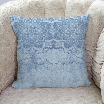 

Mandala Blue Pillow Covers Cases Cushion Pillowcase Square Print