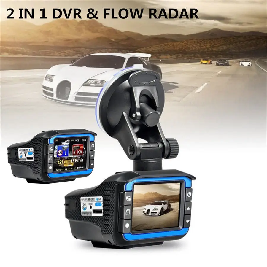 

2 in 1 Car DVR Video Dash Cam 2 inch 720P HD Car Camera Radar Speed Detector Night Vision Support 32G TF Audio Video Recording