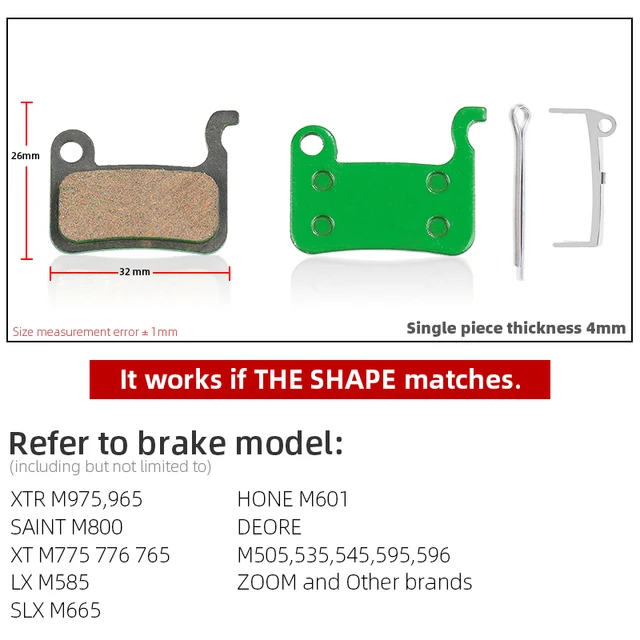 1 Pair Ceramic MTB Bicycle Disc Brake Pads For SHIMANO SRAM AVID HAYES MAGURA FORMULA HOPE Cycling Parts Bike Accessory 824