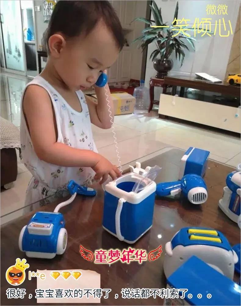 Кухня Мини игровой дом шеф-повар Мелкая бытовая техника модель жизни игрушка 8-Piece розовый синий мальчик эффективный 10-3