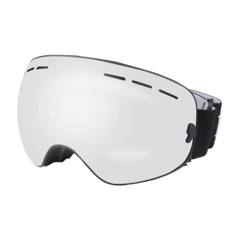 Portable Outdoor Ski Goggles Comfortable Double Layers UV400 Windproof Glasses for Snowboard Skiing Mountaineering Sportswear - Цвет: Серебристый