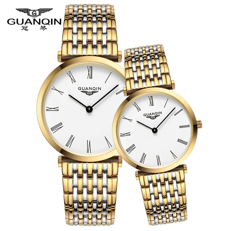 

Luxury Brand GUANQIN 2020 Couples Watches Waterproof Quartz Wristwatch Rhinestone Nice Gift for Women/Men Valentines day relojes