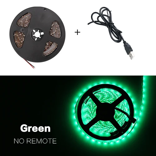 USB Светодиодная лента DC 5 В гибкий светильник 60 Светодиодный s SMD 2835 50 см 1 м 2 м 3 м 4 м 5 м Мини 3Key настольный декор лента ТВ фоновый светильник ing - Испускаемый цвет: Green