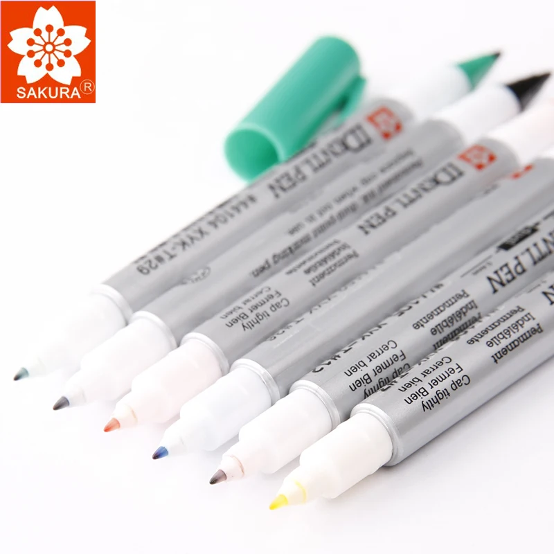 LifeMaster-pluma Identi SAKURA, fina y tinta permanente extrafina, marcador de doble punto, en cualquier cosa, disponible en 8 colores