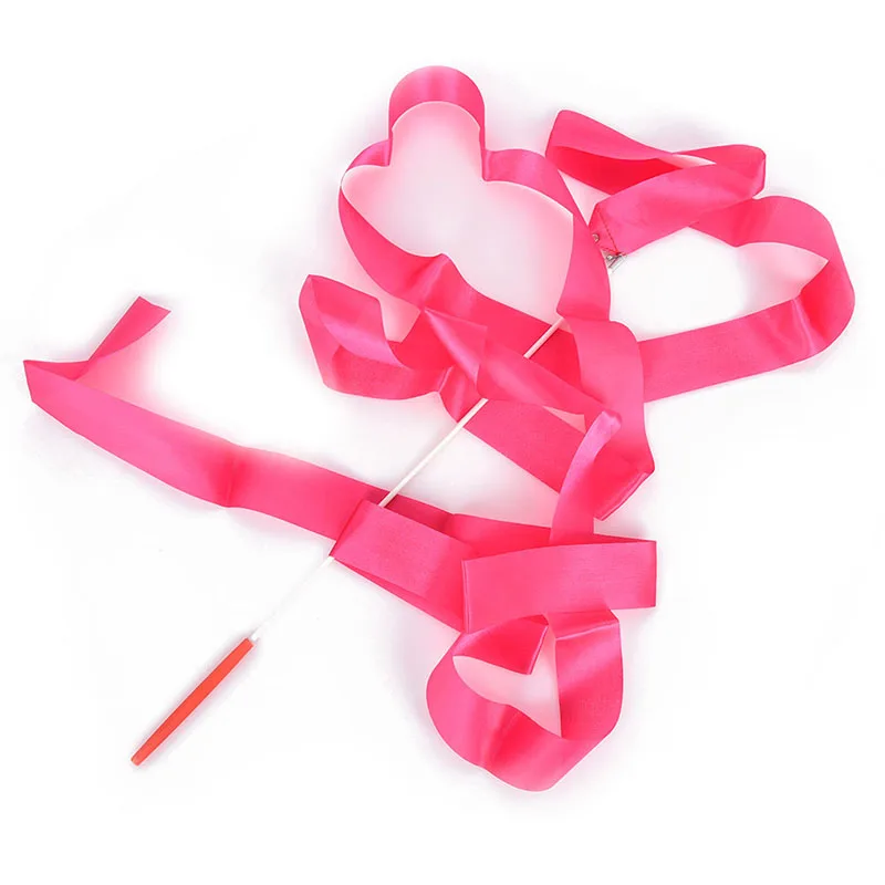 2M Professional Gym Ribbons Art Gymnastic Ballet Streamer Dance Ribbon Rhythmic gymnastics ribbon gymnastics streamer rod gymnastics dance accessories