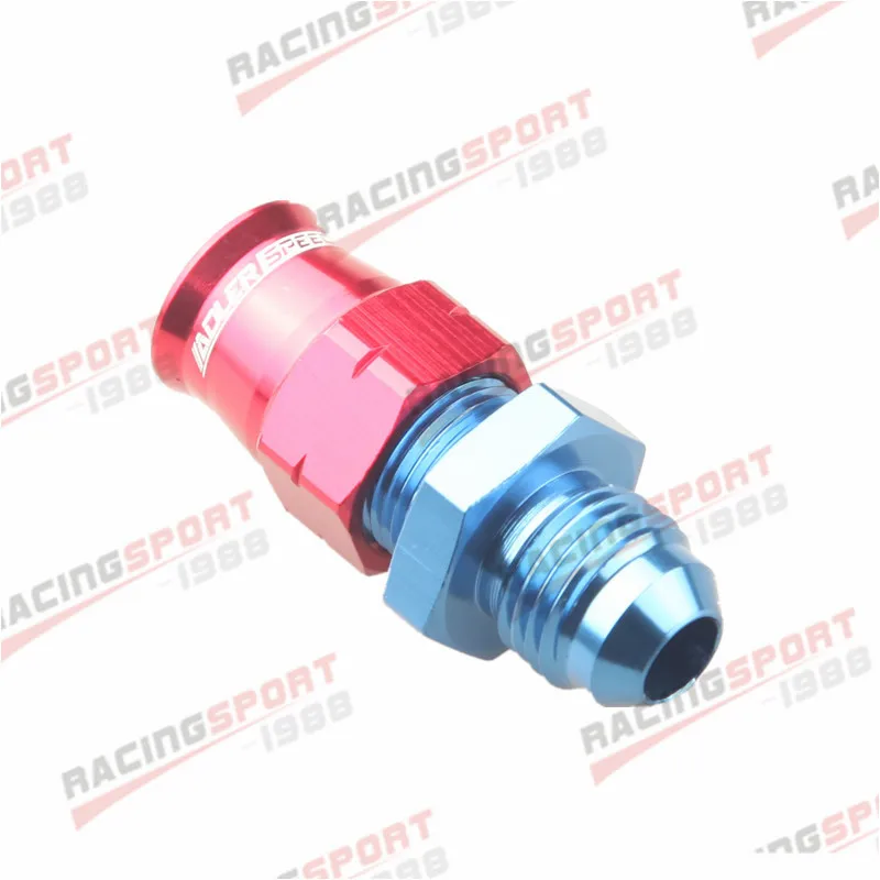 

ADLER SPEED Straight -6AN AN6 Male To 3/8" Tube Fuel Oil Fitting Adapter Aluminum Red/Blue