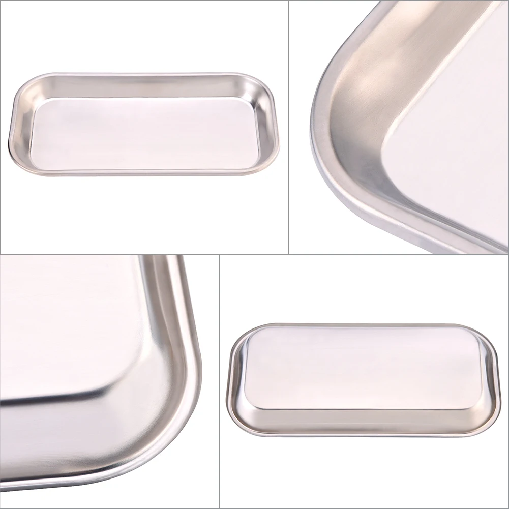 1 PCS Stainless Steel Medical Surgical Dental Dish Environmental Useful Tray With Recessed Corners Lab Instrument Tools Storage
