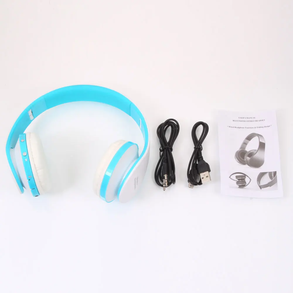 New Foldable Wireless Bluetooth Headphone Stereo Sports Earphone Headset with Mic for iPhone iPad PC