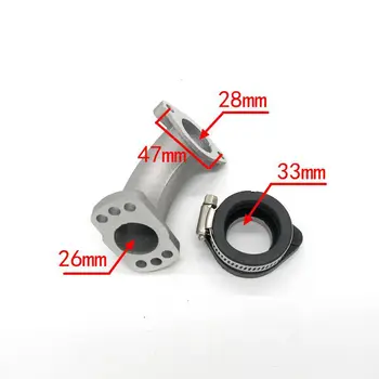 

Motorcycle Pit Dirt Bike Carburetor Rubber Adapter with Inlet Intake Pipe For MIKUNI VM24 OKO KOSO KEIHIN PE28 28mm