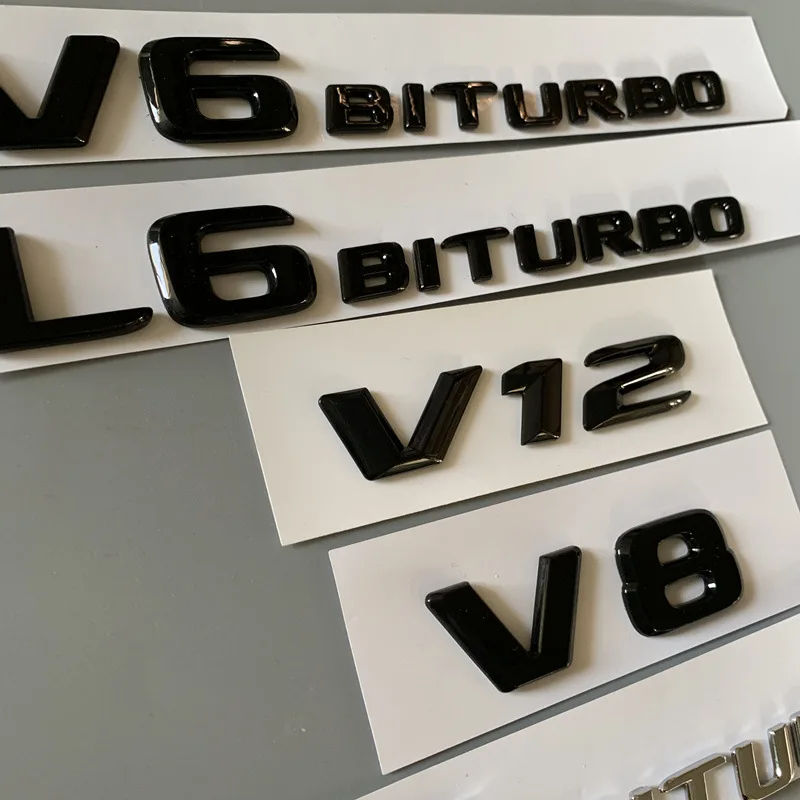 Буквенная Эмблема Для Mercedes Benz V8 V12 V6BITURBO L6BITURBO B4BITURBO автомобильный Стайлинг значок