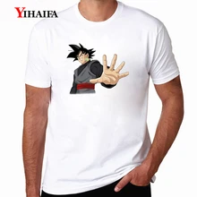 Casual T-Shirt Mens Fashion Dragon Ball Master Black Goku Printed Tee Shirts Casual Summer Short Sleeve Streetwear White Tops