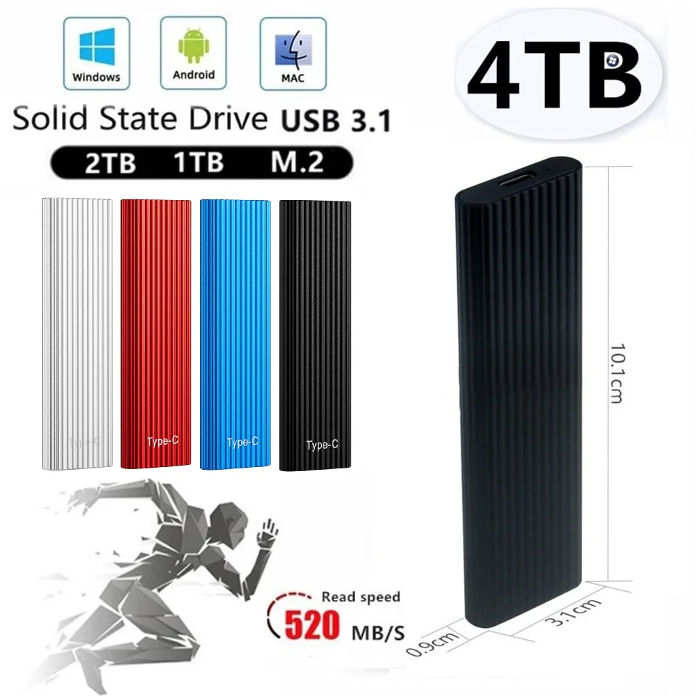 M.2 USB 3.1 2 ТБ SSD Внешний жесткий диск для настольного мобильного ноутбука