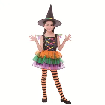 

Princess Masquerade Dress Girl's Witch Costume Kids Witch color Dress Halloween Cosplay Party Costumes