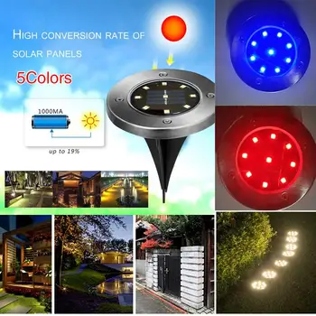 

Buried Light Solar Lights Ground Lamp Eco-Friendly Durable 9 LED Light-Controlled IP65 Waterproof Outdoor Garden Decking