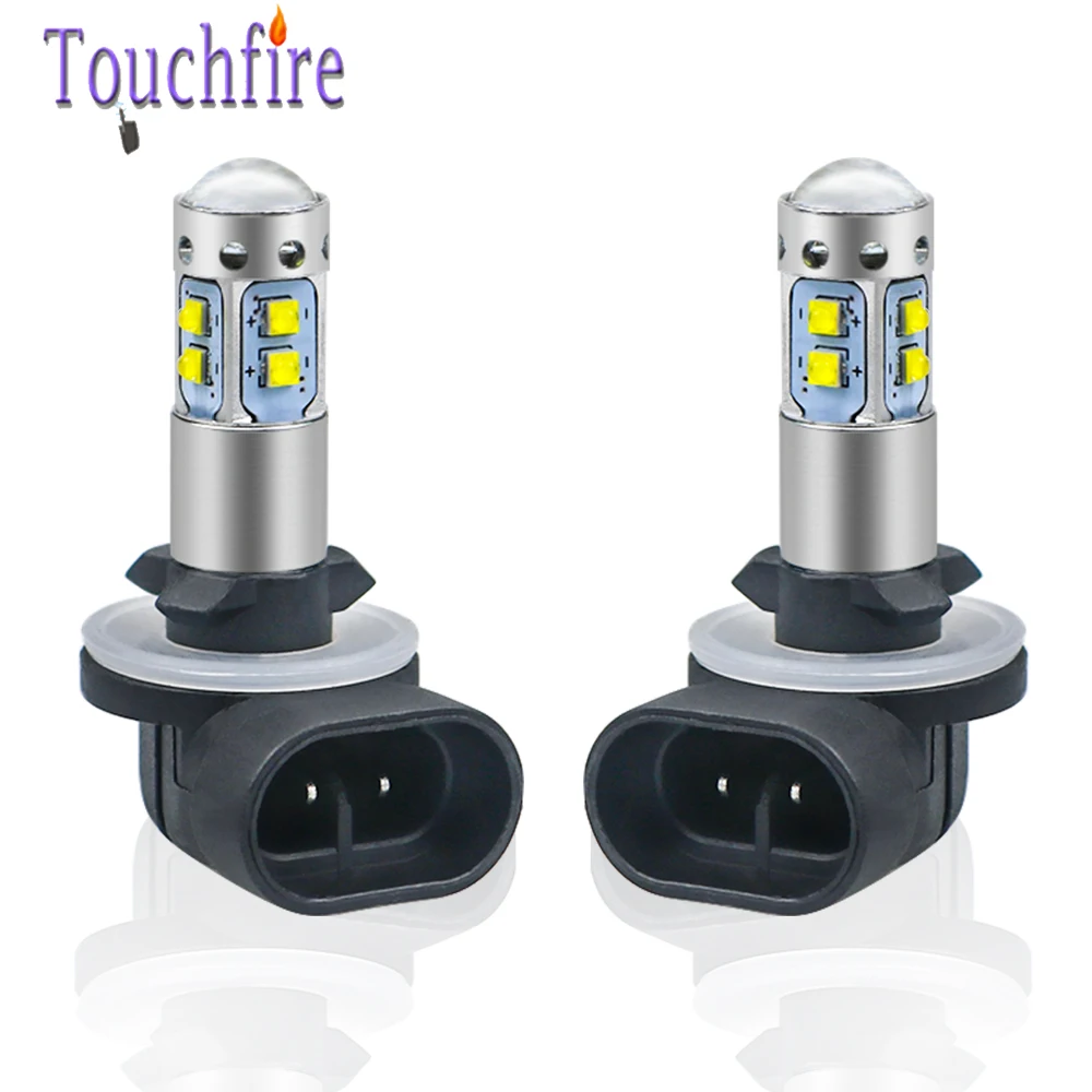 2pcs Headlight Bulb H1 H3 H27/880/881Canbus NO Error LED Chip Auto Car Fog Driving Day Lights Lamp DC12V White