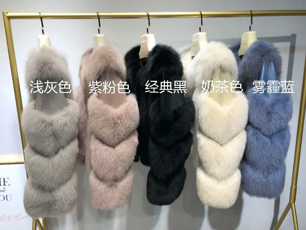 New Coming Thicken Temperament Natural Fur Coat Premium Trendy Outwear New Real Fox Fur Coat Fashion Luxury Warm Coat For Girls