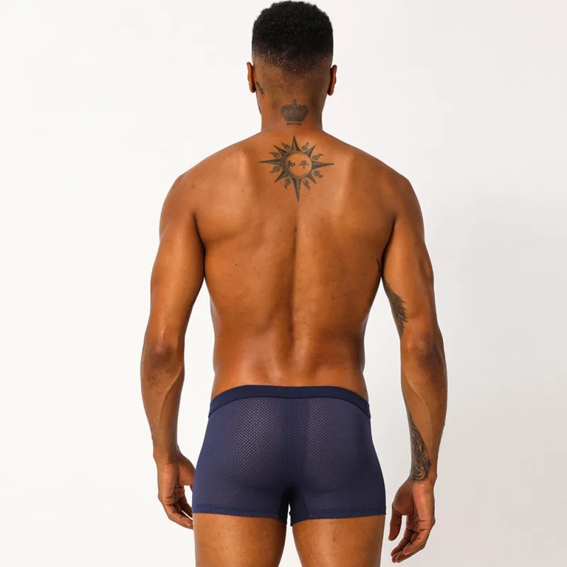 Мужское нижнее белье, бесшовное, прозрачное, боксеры, летние, шелковые, короткие, ультра тонкие, прозрачные «дышащие» трусики, новинка, нижнее белье