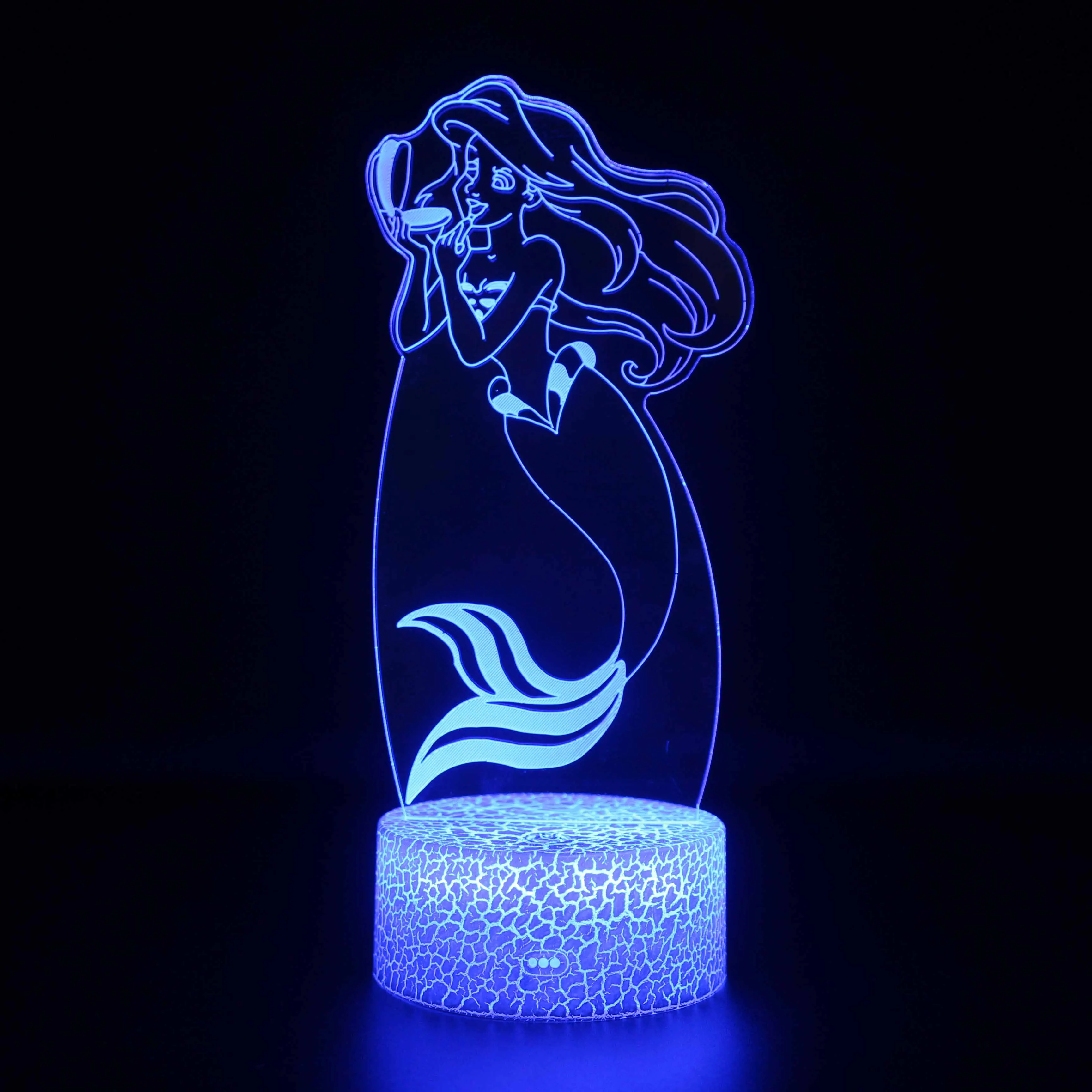 cool night lights 3D Mermaid Beauty Figure Night Lamp Room Decor RGB Light Christmas Birthday Gift For Kids Bedroom Decoration USB Fancy Lighting decorative night lights