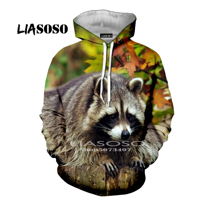 Liasoso, новая мода, для мужчин и женщин, 3D принт, животное, худи с енотом, пуловер, мультфильм, толстовка, толстовка, повседневная куртка на молнии, забавное пальто - Цвет: 7