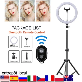 

10inch Selfie ring light photography light led RIM lamp with mobile phone holder large tripod ringlight