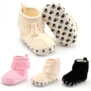 

Babies' Toddler Shoes High-Top Warm Shoes Monochrome Baby Toddler Shoes Autumn Winter Baby Shoes