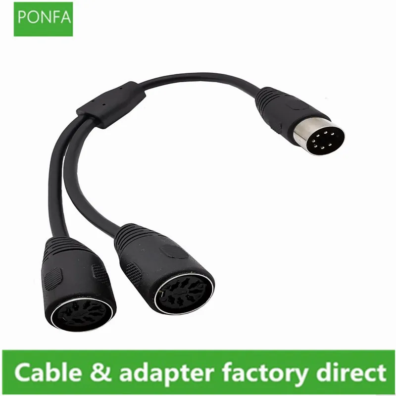 Din 7pin Midi Cable Splitter Y Adapter 7pin Male To 2 Female Cable