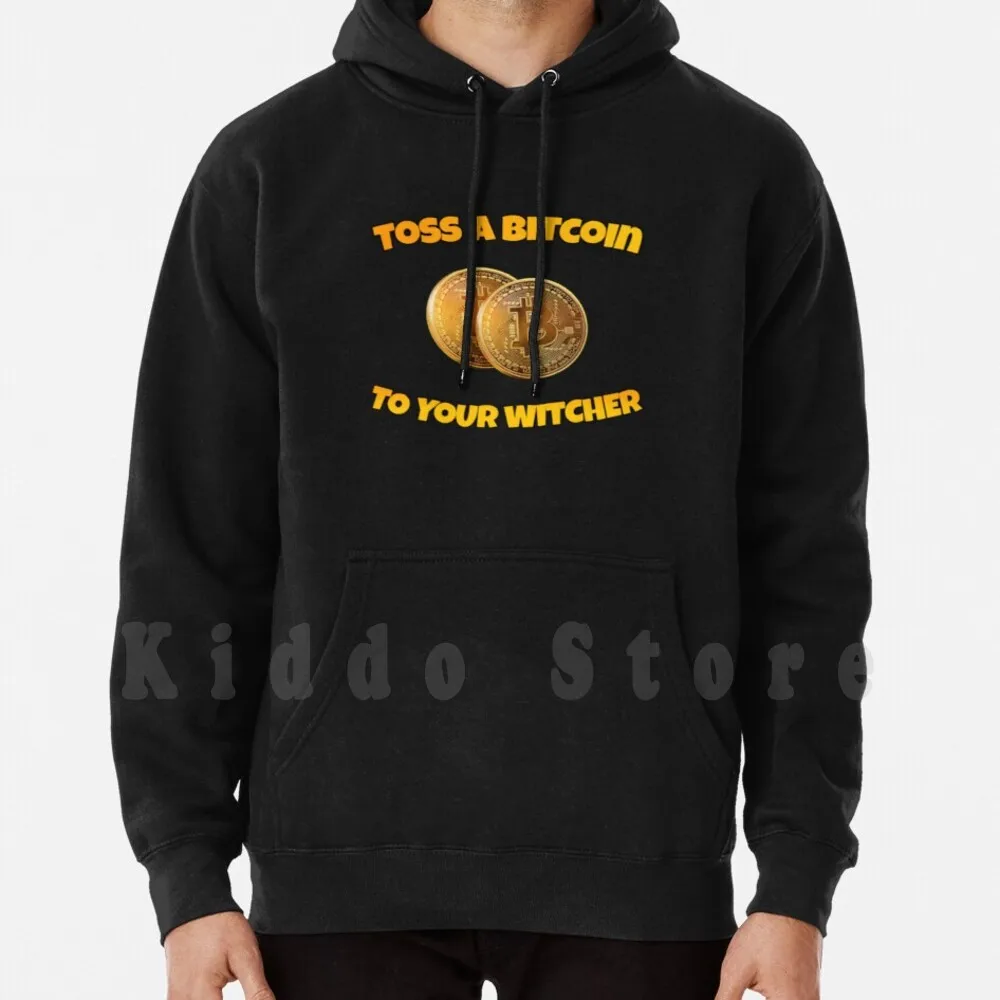 Toss A Bitcoin Alla Tua Felpa Con Cappuccio A Maniche Lunghe Bitcoins Jaskier Dandelion Toss Coin Bitcoin Toss A Coin Your