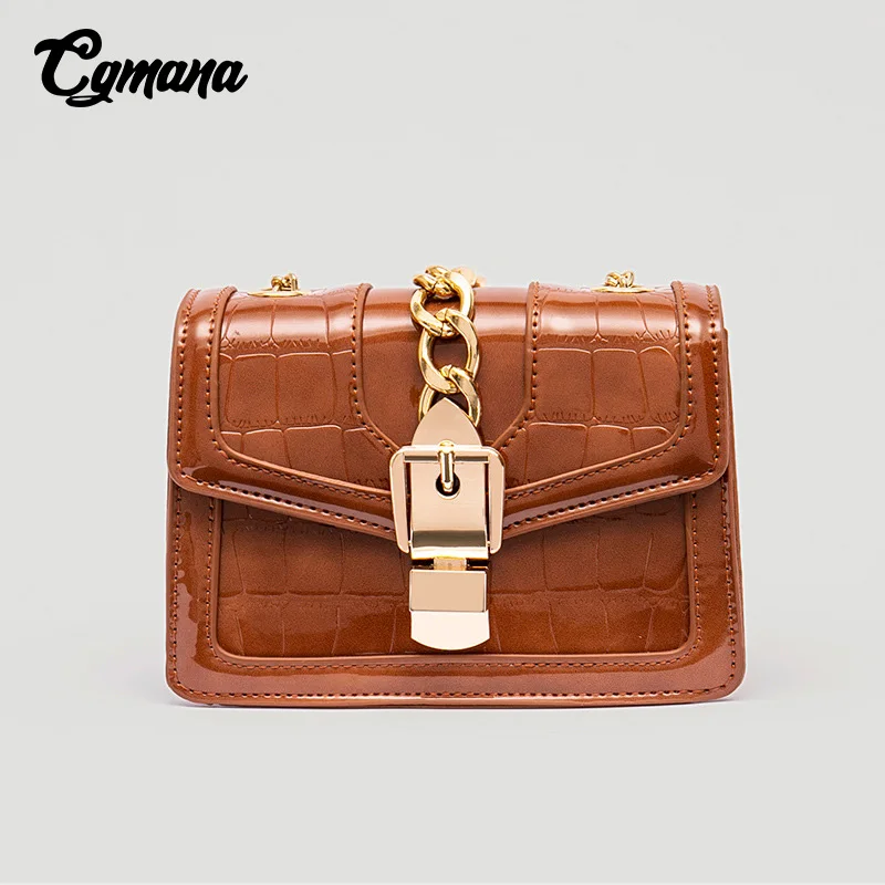 

Patent Leather Retro Fashion Female Square Bag For Women 2019 Women Shoulder Bag Handbags Crocodile Pattern Crossbody Bag