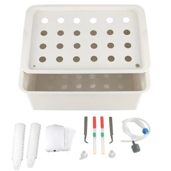 

EU Plug, 24 Hole Hydroponic Planting Plant Plant Surface Hydroponic Kit Cultivation Box Planting Kit