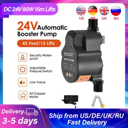 DC 24V 80W Water Pressure Booster Pump for Home Low Pressure Diaphragm Pump 15 Lift Solar Water Heater Kitchen Shower Pumps