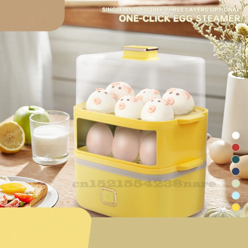 

Smart Egg Cooker Home Three-layer Multi-function Automatic Power-off Egg Steamer Breakfast Machine Electric Steamer 220V