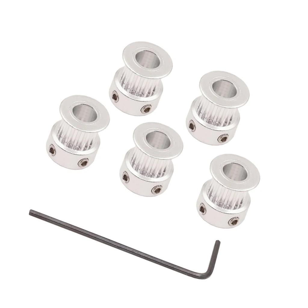 5pcs GT2 16T 5mm Bore Aluminum Alloy Timing Belt Idler Pulley For 3D Printer