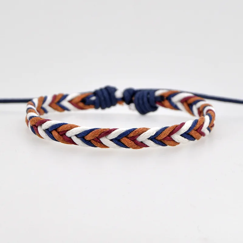 

Handmade Vintage Rope Charm Bracelet For Women Men Brown Adjustable String Bracelet Jewelry