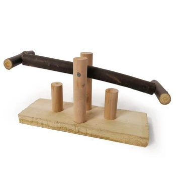 

Wooden Bird Swing Toys Parakeet Perches Trapeze Toy for Conures Parrots Parakeets Cockatiels Pet Supplies