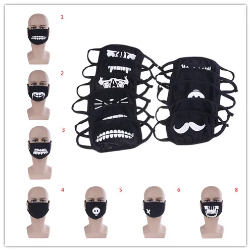 Милые аниме рот Муфельная маска для лица смайлик маска мультфильм Kpop маски против пыли Kpop хлопковая маска для губ 11 видов стилей