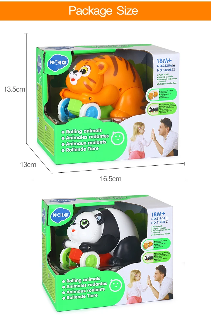 HOLA TOYS 3120 Милая мультяшная игрушка транспортные средства бегущая машина игрушка животное тигр/помилование ветер кукла младенца для детей Подарки